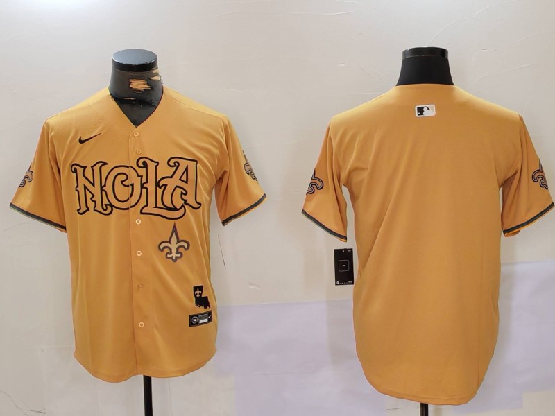 Men New Orleans Saints Blank Yellow Joint Name 2024 Nike Limited NFL Jersey style 9121->indianapolis colts->NFL Jersey